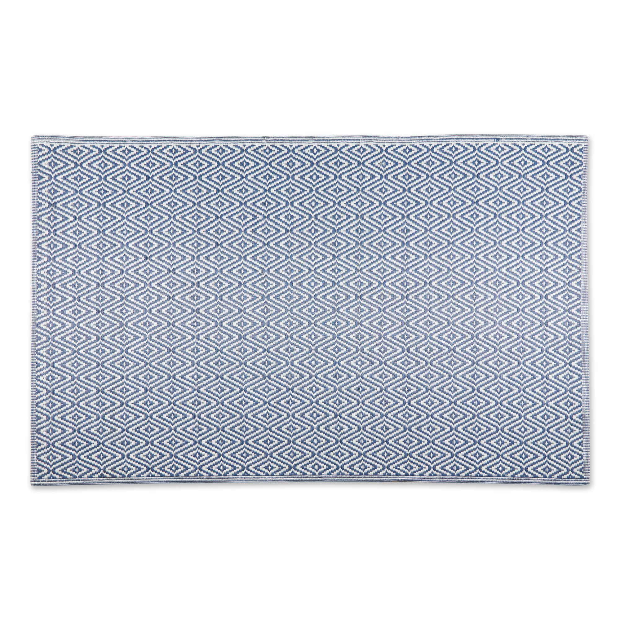 DII Reversible Indoor/Outdoor Diamond Woven Rug, 4x6', French Blue - Image 4