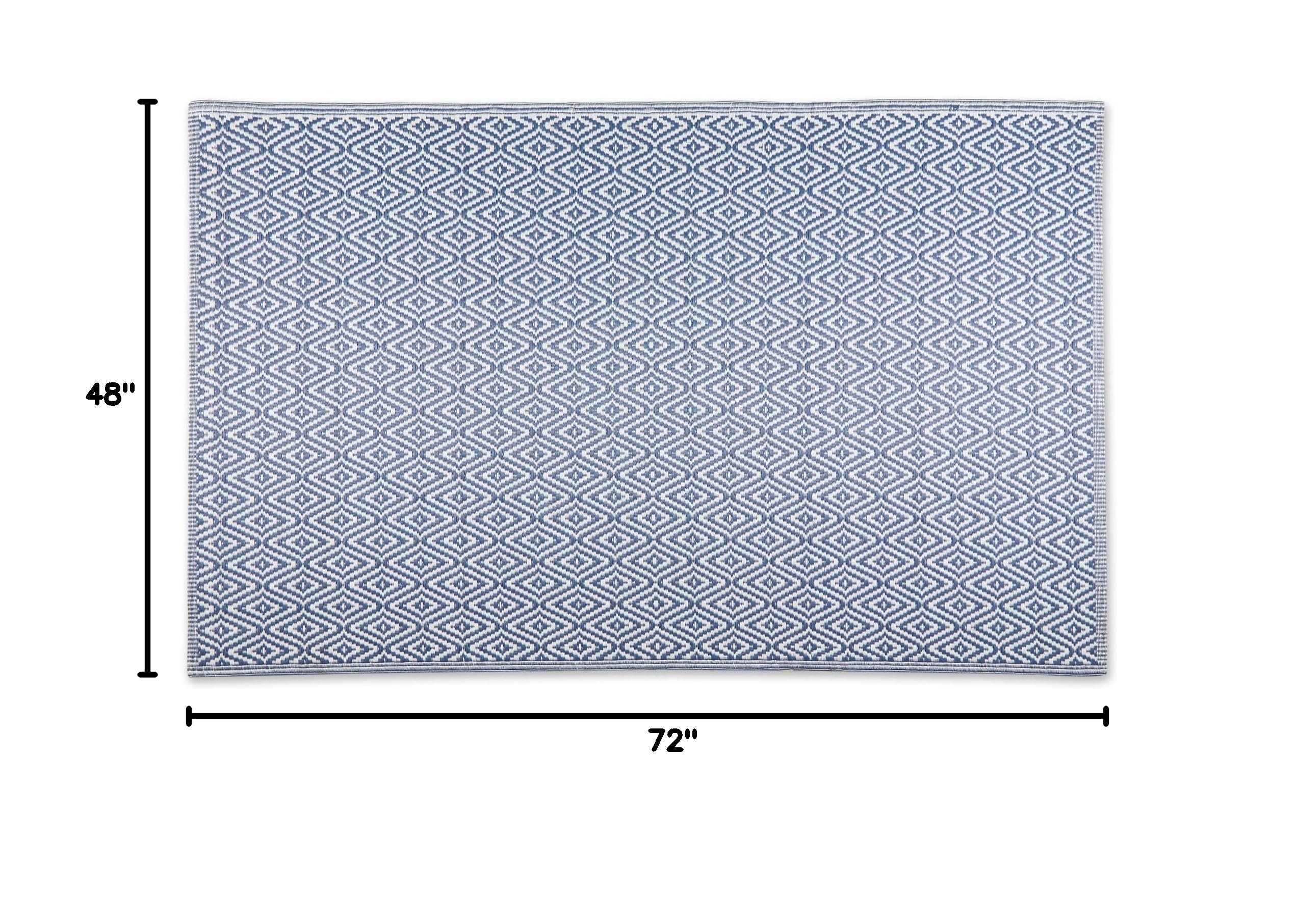 DII Reversible Indoor/Outdoor Diamond Woven Rug, 4x6', French Blue - Image 9