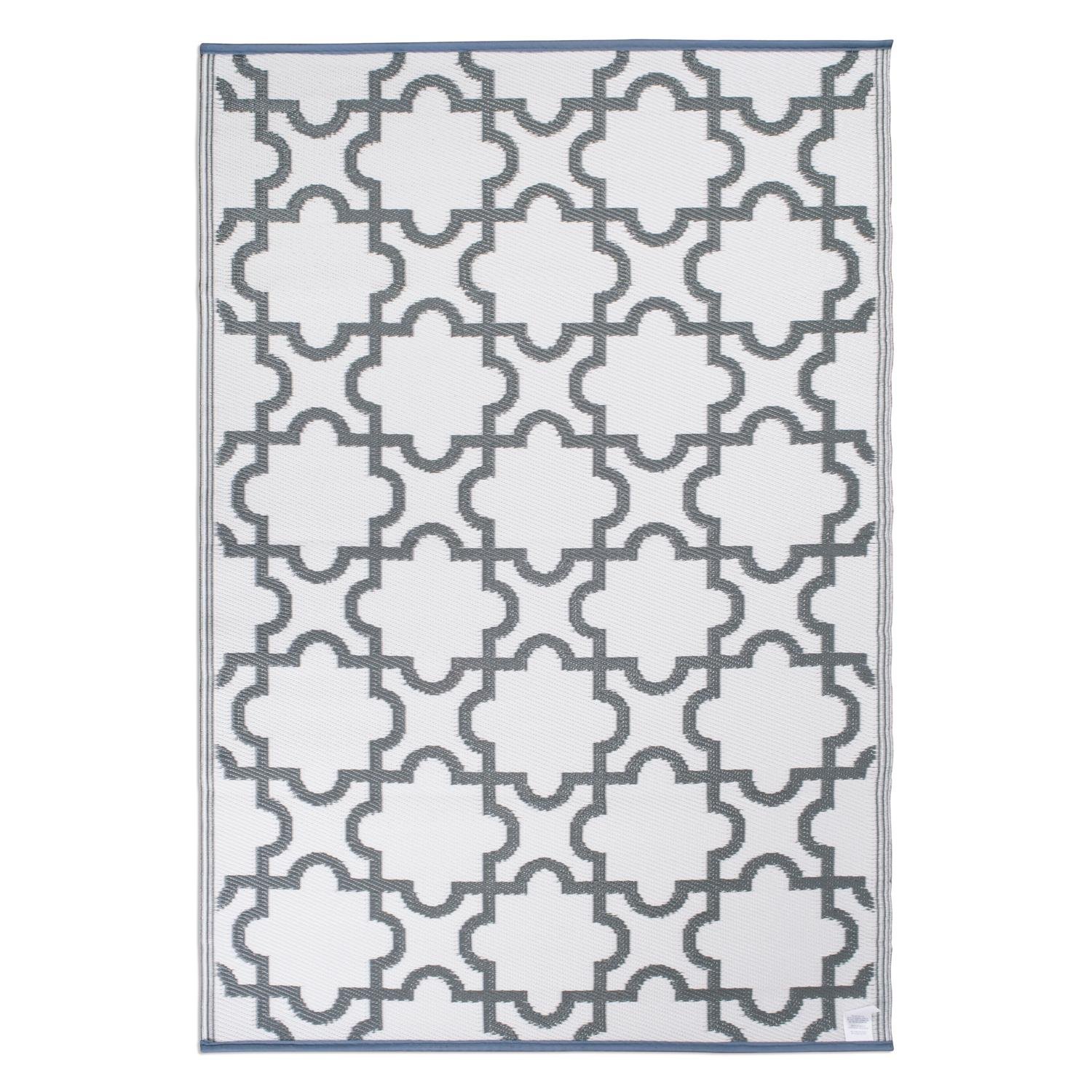 DII Reversible Outdoor Lattice Woven Rug, 4x6 Ft, Gray - Image 4