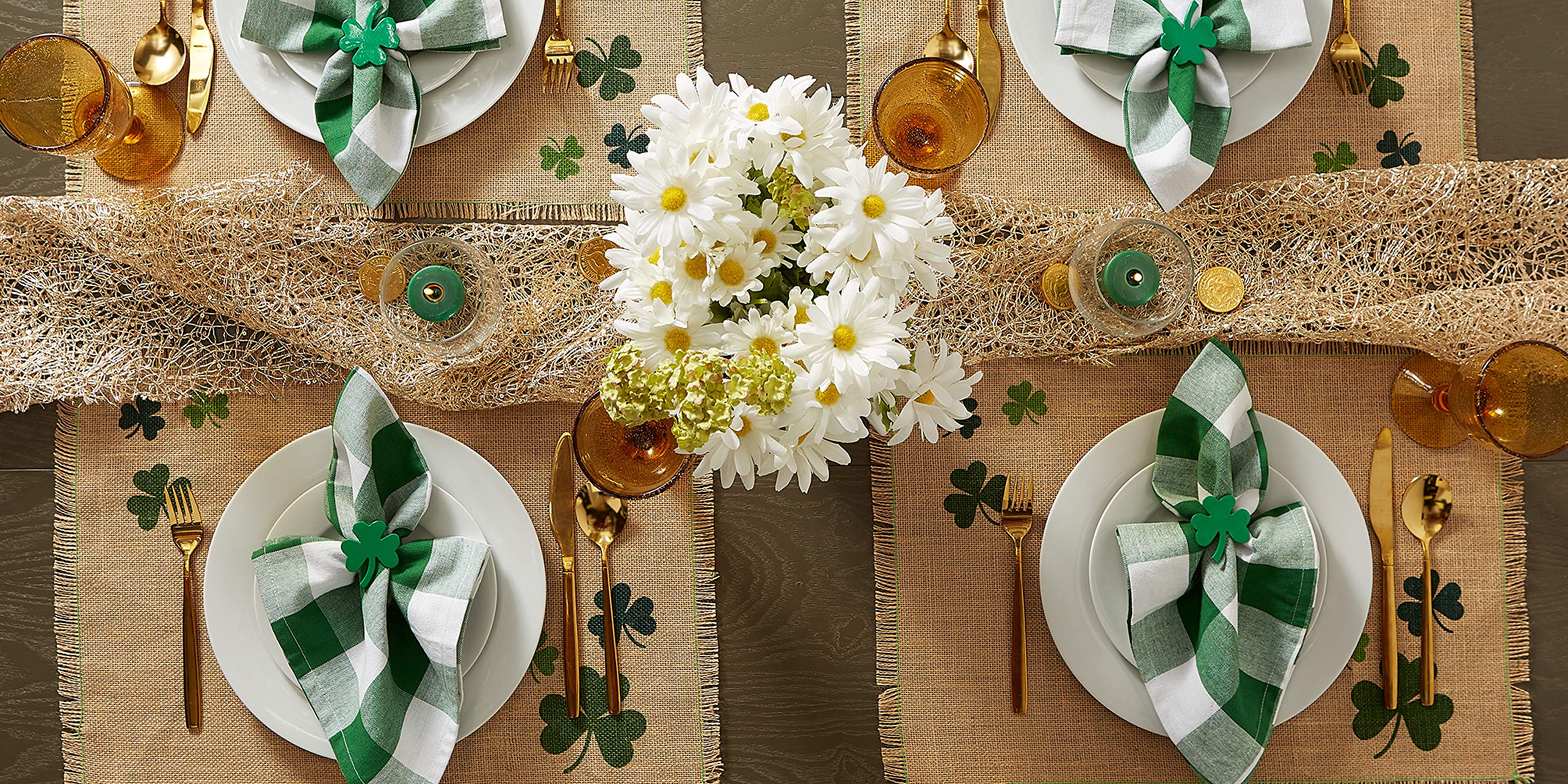 DII Decorative Unique Novelty Napkin Ring Set, St. Patrick's Shamrock, 6 Count - Image 6