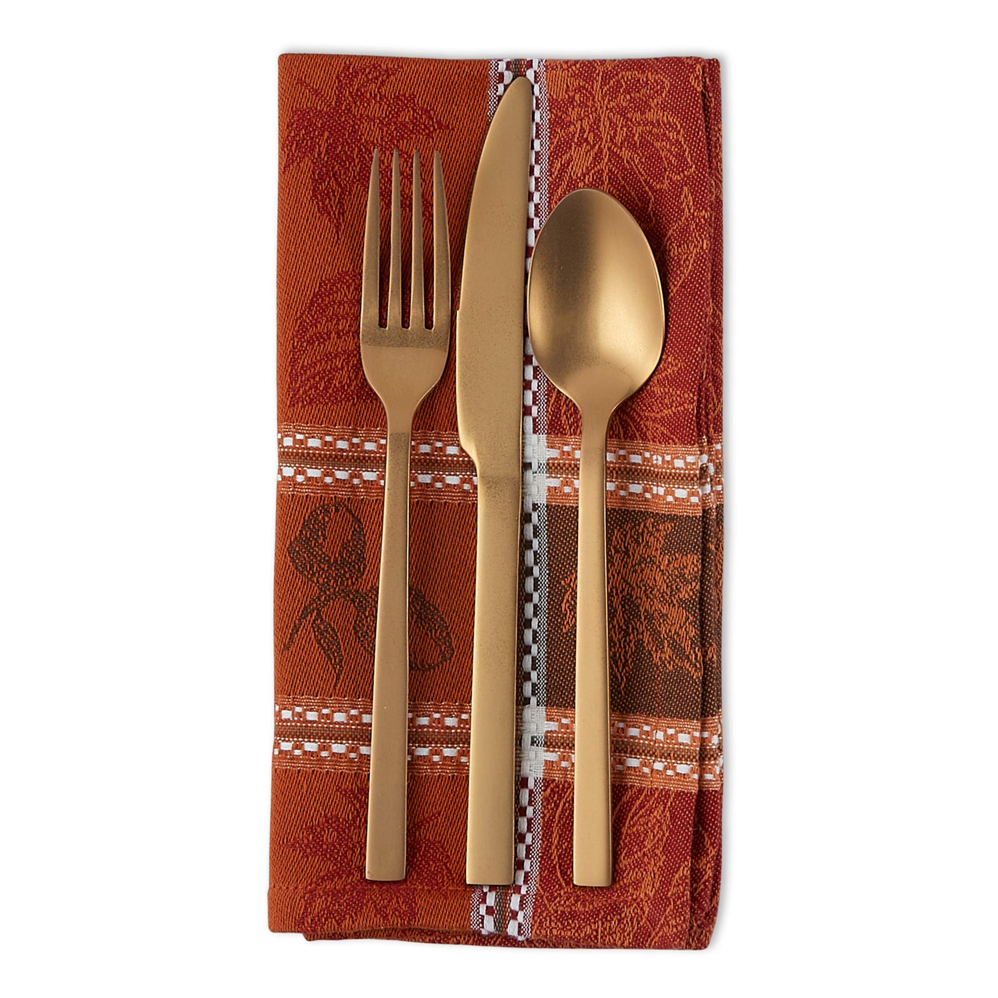 DII Traditional Harvest Wheat Jacquard Collection Thanksgiving Fall Table Décor Damask Cotton, Square Napkin Set, 20x20, Wine Red Botanical, 6 Piece - Image 3