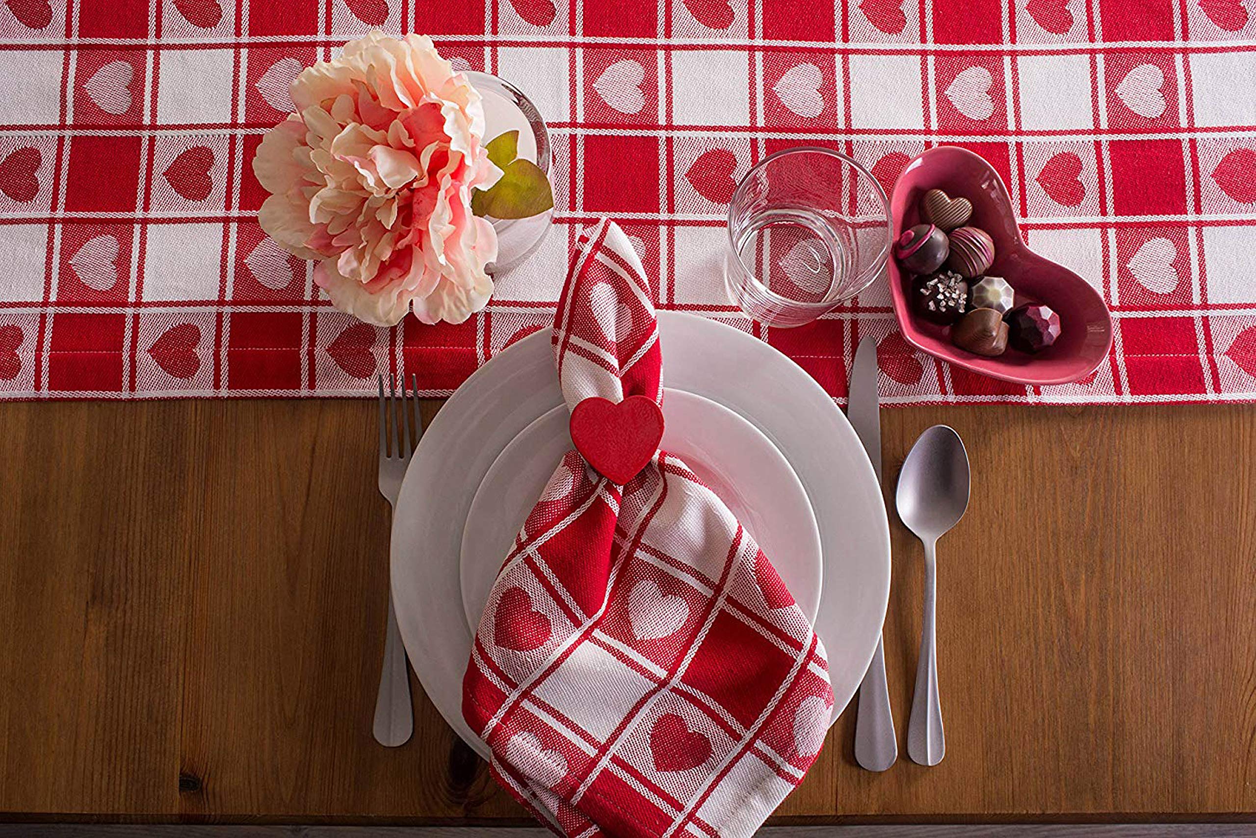 DII Valentine's Day Tablecloth Check Collection, Tablecloth, 60x84, Checkered Hearts - Image 10