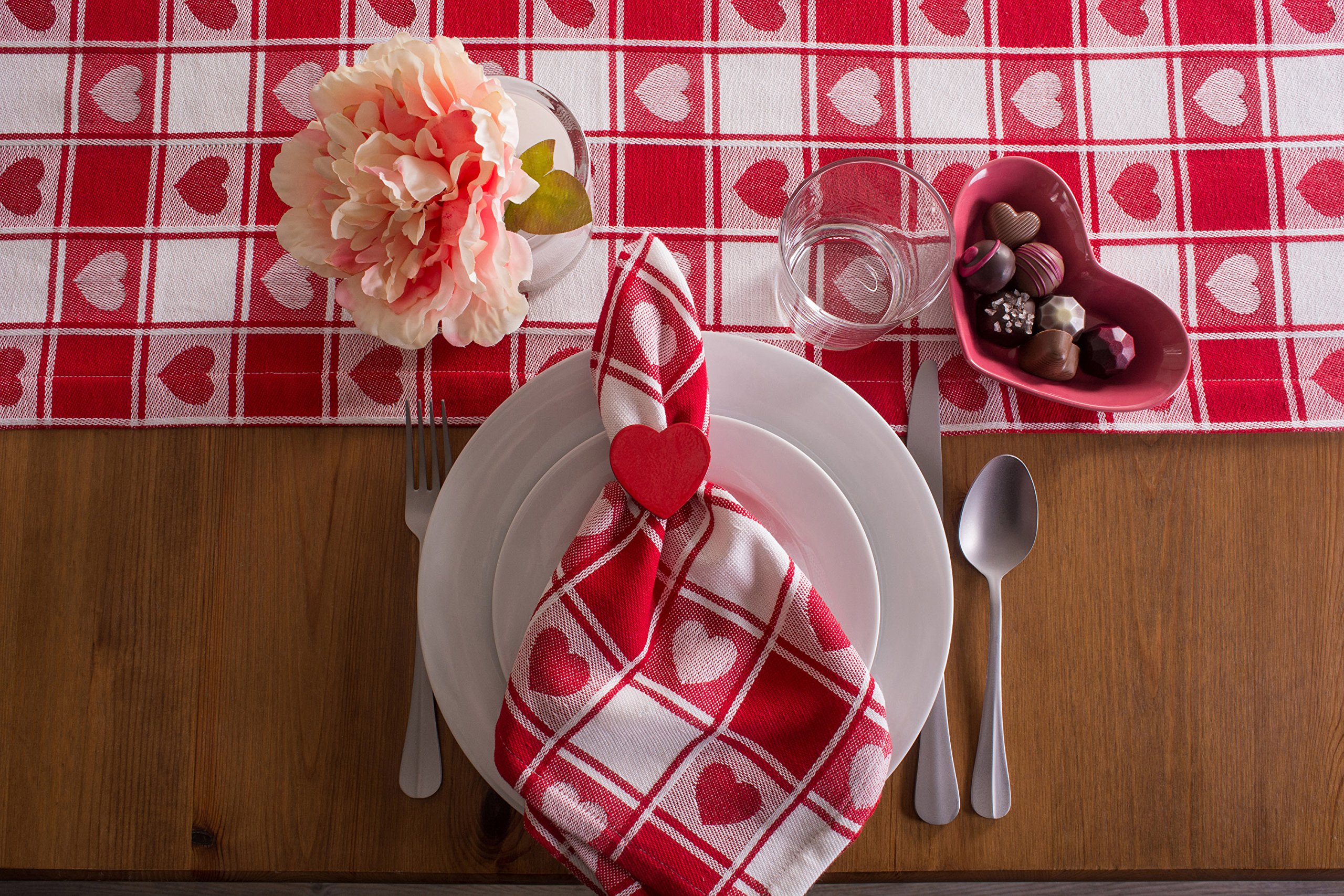 DII Valentine's Day Tablecloth Check Collection, Tablecloth, 60x84, Checkered Hearts - Image 5